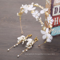 Boda de flores Gold Leaf Crystal Tombrido Bridal